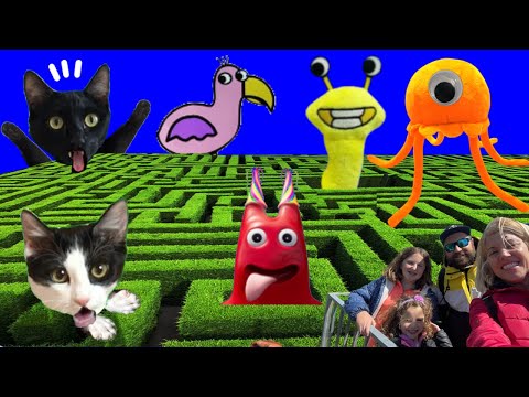 Escape del laberinto secreto de Garten of Banban 6 en familia / Videos de gatos Luna y Estrella