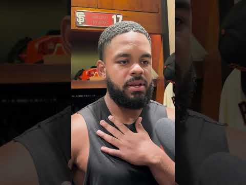 Heliot Ramos on breaking his bat after striking out tonight and trying to keep his emotions in check