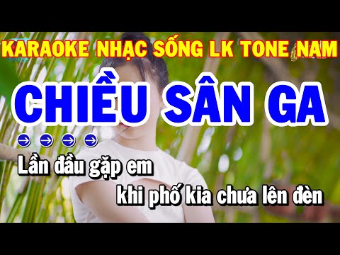 Karaoke Nhạc Sống Liên Khúc Trữ Tình Tone Nam | Chiều Sân Ga – Vùng Lá Me Bay | Karaoke Thanh Hải