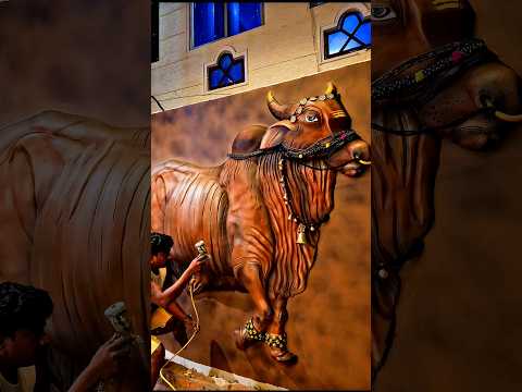 Nandi Relief Cement Wall Mural Art #mural #walldesigns #painting #wallart