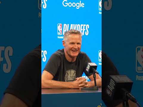 STEVE KERR: "Punch them a couple times. Wrap them up. Hug them a lot." 😂