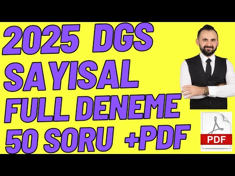 DGS Sayısal Deneme 50 SORU ( YENİ ) | DGS Deneme 2025 DGS Matematik Deneme Pdf #dgs #dgs2025