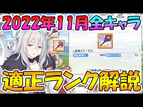 【プリコネR】2022年11月最新適正ランク解説【適正ランク】