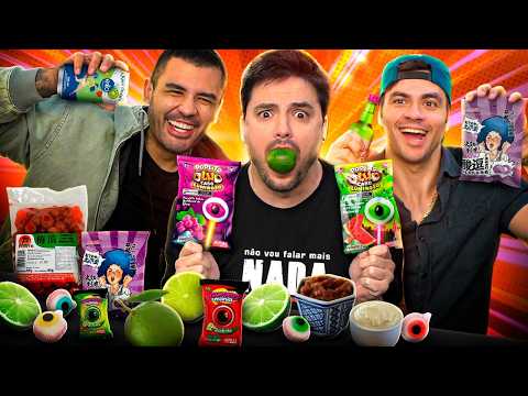 PROVANDO COMIDAS E BEBIDAS SUPER AZEDAS com Luccas Neto e Bruno!