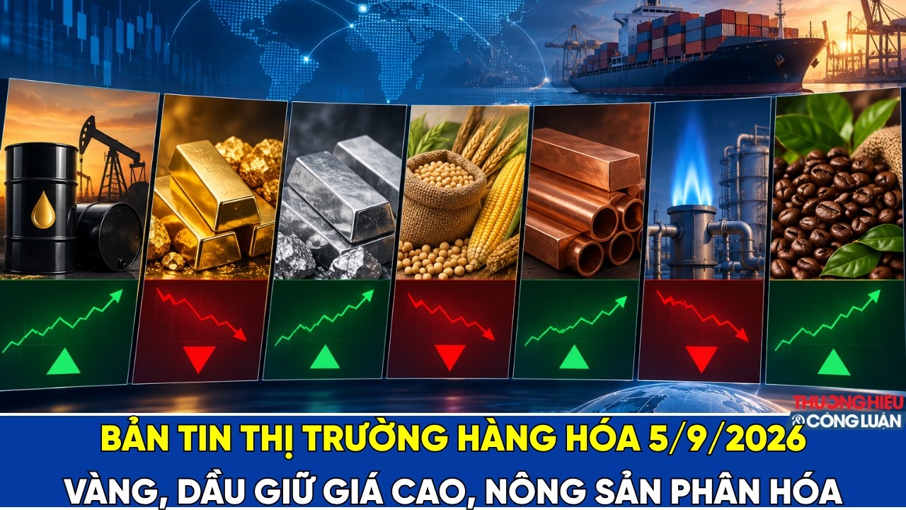 Bản tin thị trường hàng hóa 5/9/2026: Vàng, dầu giữ giá cao, nông sản phân hóa