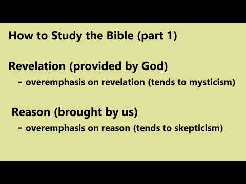 1. Introduction to how to study the Bible