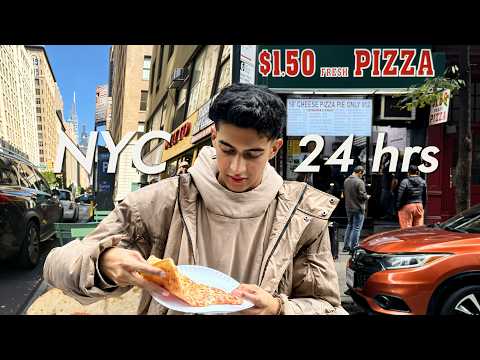 Eating Only NYC's $1 Pizza & Bagels For 24 Hrs...