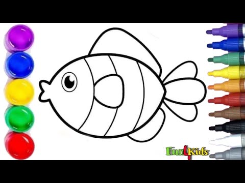 How to draw a Fish | Рисуем рыбку | Baliqcha chizish