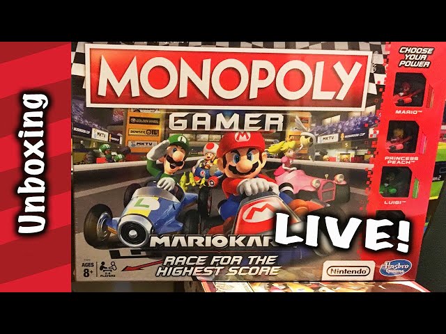 Mario Kart Monopoly Gamer Unboxing Live