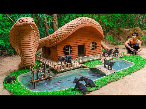 Build King Cobra Home for Adorable Puppies and Fish Pond