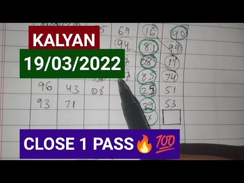 Kalyan 19/03/2022 Fix Trick Saturday  March OTC jodi Panna Line Matka Trick Today Game