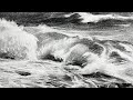 Drawing study ocean waves for watercolor painting class
