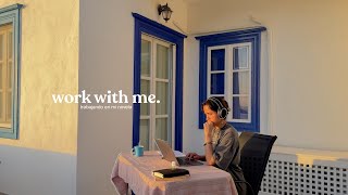 1h study with me ✧˙⋆⁺  escribiendo mi novela en grecia // sunset + sonidos mar + temporizador