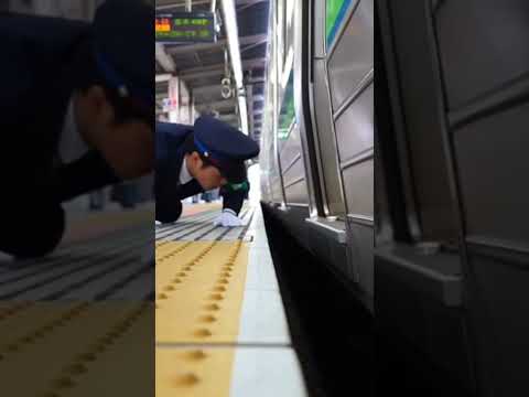 駅のホームで猫が隙間に落ちてしまう🐱💦5 #cat @chiero_piero