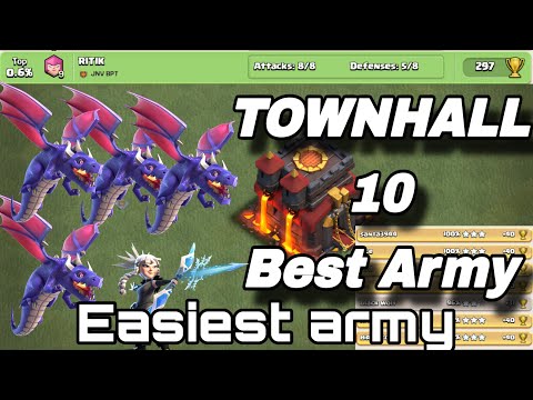 Easiest & Powerful ARMY ! TH10 Top Players attack strategy Clashofclans