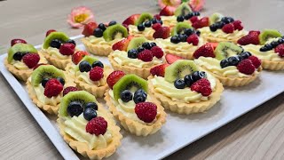 TARTELLETTE ALLA FRUTTA PIÙ BUONE DEL MONDO CON UNA FROLLA MORBIDA E UNA CREMA VELLUTATA DA SOGNO 😍💕