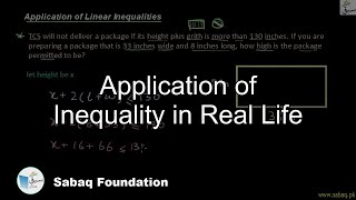 Application of Inequality in Real Life