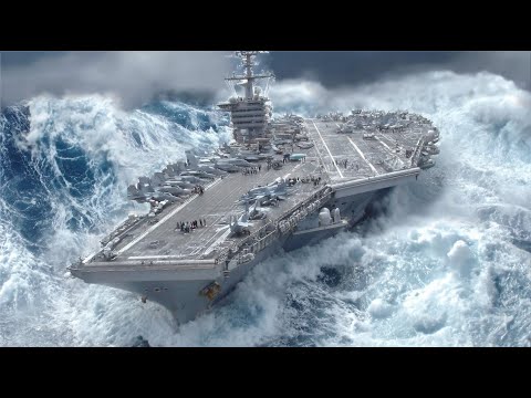 How Massive Aircraft Carrier Crews FACE MONSTER Giant Waves During Rough Seas