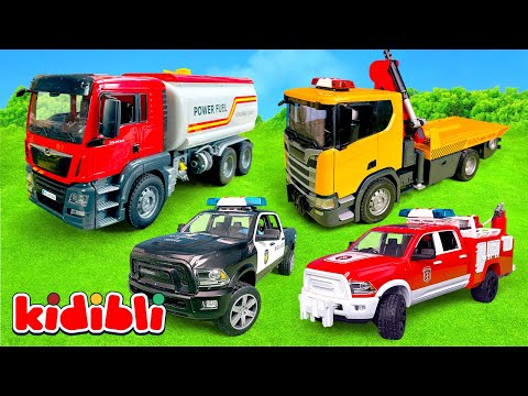 Oyuncak Araba Kazası! 🚓🚒 Polis, İtfaiye ve Kurtarma Araçları Harekette | Çocuk Videosu | Kidibli