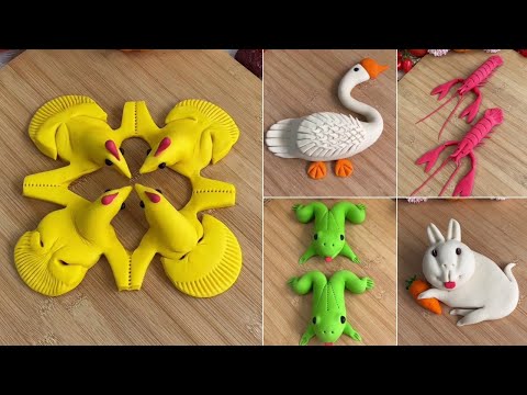 Creative Dough Art | Making a Flamingo, Frog, Peacock, Lobster, and Fish