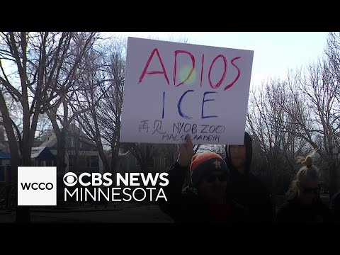 YouTube video thumbnail: Anti-ICE Protesters, Skeptical of Drawdown Claims, Rally in Minneapolis