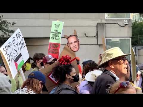 YouTube video thumbnail:  Canadian Protests Target Carney's Political Agenda