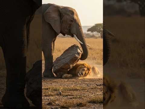 돌에 깔린 사자를 구해주는 코끼리!! #wildlife #animals #동물의왕국 #사자 #코끼리 #animalworld