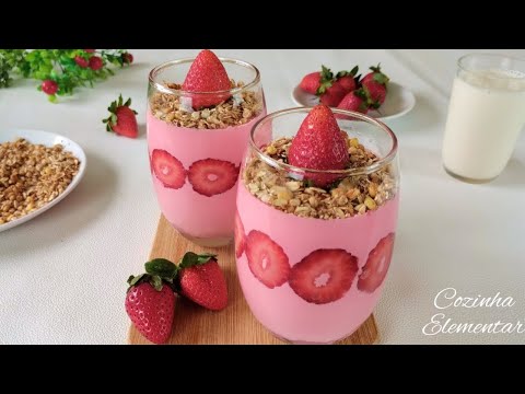 SEM GELATINA! Sobremesa de Morango com 4 Ingredientes | Rápida e Irresistível