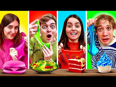 MANGIAMO SOLO CIBO DEL COLORE DEL NOSTRO SLIME CON TUTTI I NOSTRI AMICI PER 24 ORE!