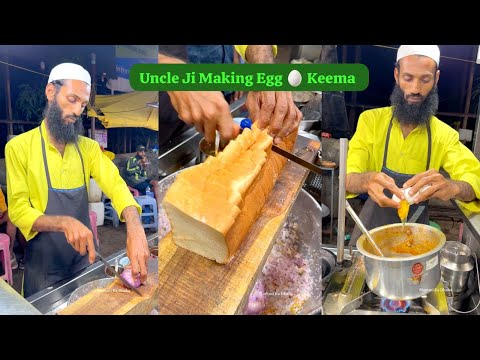 Uncle Ji Making Egg 🥚 Keema With Some Special Skills 👀 !! The India Street Food