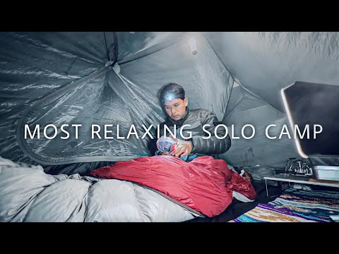 RELAX AND ENJOYING THE SOOTHING TROPICAL FOREST WITH A WARM AND COZY SMALL TENT • SOLO CAMPING ASMR