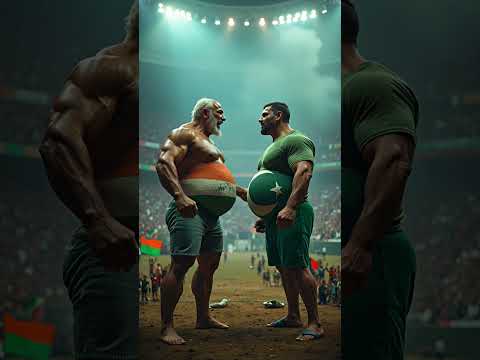 Indian Uncle vs Pakistani Bodybuilder Arm Wrestling, Beautiful Story #ai #shorts #india