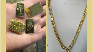 Making a chain from Gold Bars - 24k Gold chain making - How it’s made - 4K Video