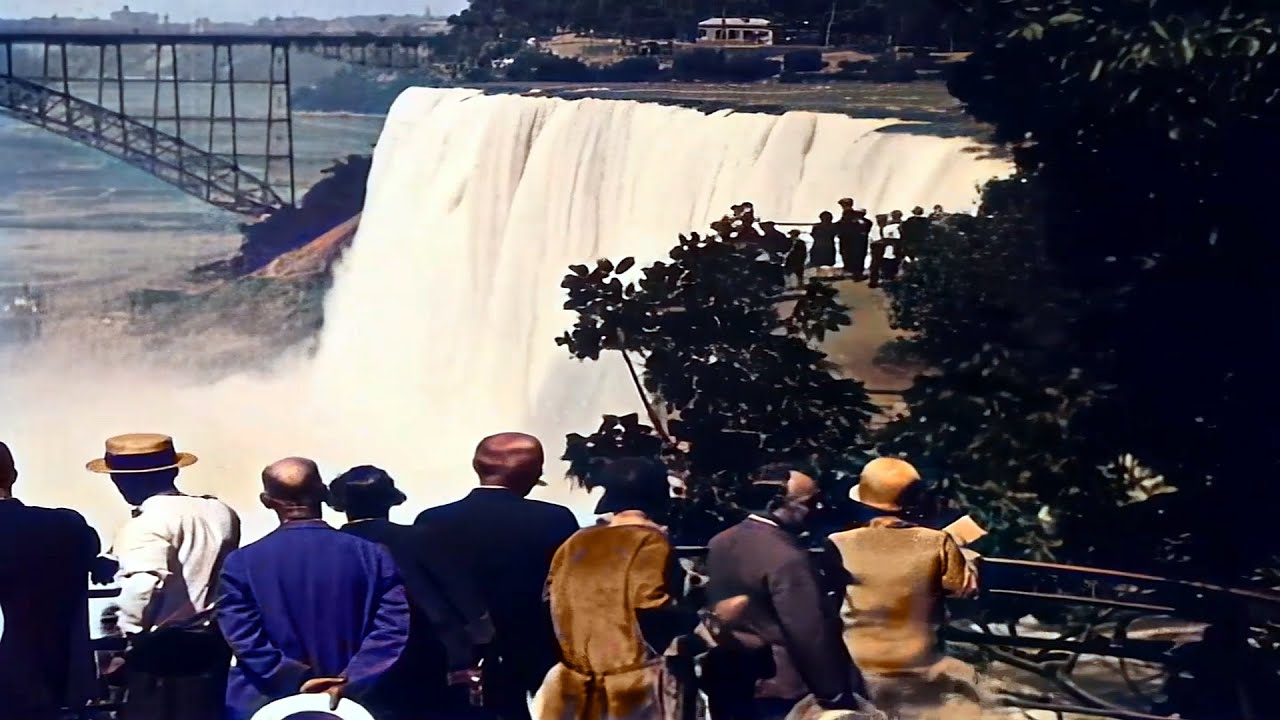 1920s – Niagara Falls Ontario, New York in color [60fps,Remastered] w/sound design added