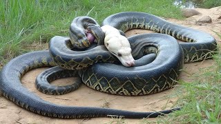 Giant Snakes Entwined in a Rare Encounter