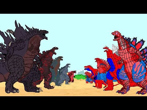 Team Godzilla vs Team Godzilla Spider Man -  If Boundary Changes? | Godzilla Cartoon Funny