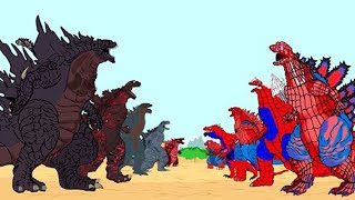 Team Godzilla vs Team Godzilla Spider Man -  If Boundary Changes? | Godzilla Cartoon Funny