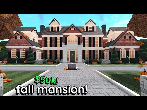 Fall Bloxburg MANSION Build: 2 Story House Tutorial *WITH VOICE*