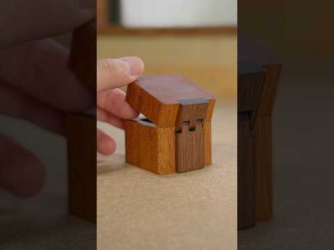 Ingenious Wooden Hinges on a Tiny Box #shorts #woodworking #diy