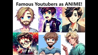 Famous Youtubers as Anime! Generated by artistic AI