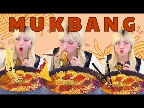 Tóc Vàng mukbang mì cay