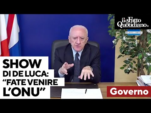 De Luca show: "Sono pronto a confrontarmi con l'Onu". E attacca il governo: "Era meglio Berlusconi"