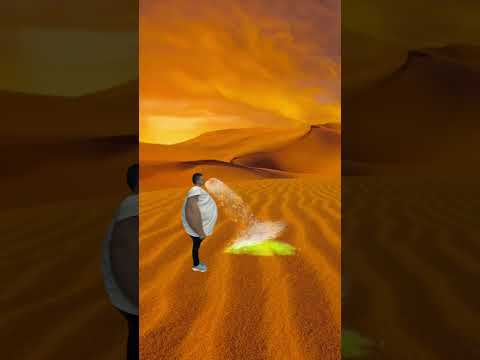 The human body transports water, greening the desert is funny special effects desert greening