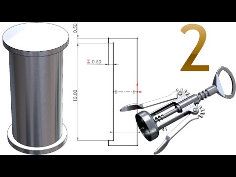 2-Project 53| Bottle Corkscrew |SolidWorks Tutorial: rivet nail