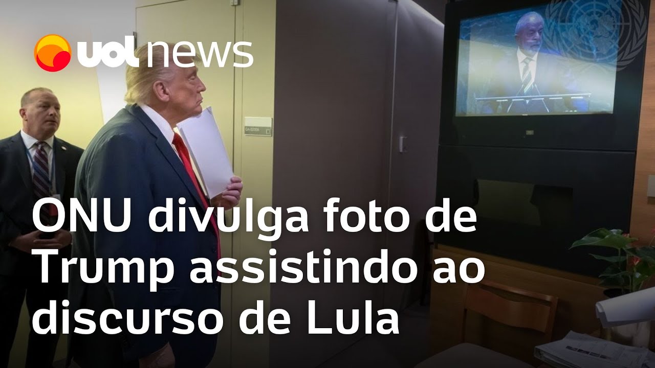 Trump assiste discurso de Lula na ONU em foto divulgada pela organização