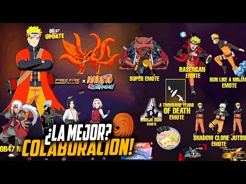 OFICIAL ACTUALIZACION OB47 NUEVAS SKIN FREE FIRE X NARUTO SHIPPUDEN FECHA