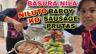 Dumpster diving Baboy at Sausage sa Basurahan Makapag luto na si Inday roning