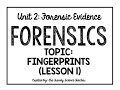 Fingerprint Analysis and Identification