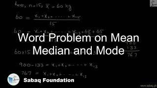 Word Problem on Mean Median and Mode