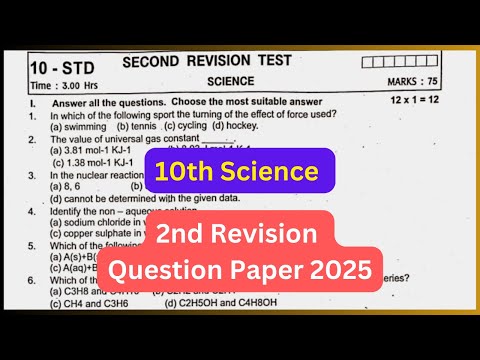 10th Science 2nd Revision Question Paper 2025